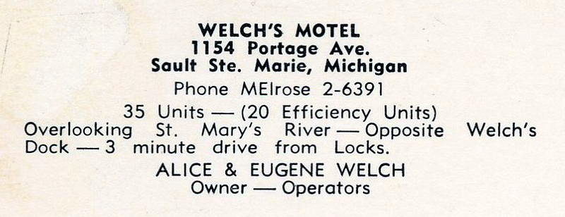 Welchs Motel - Vintage Postcard (newer photo)
